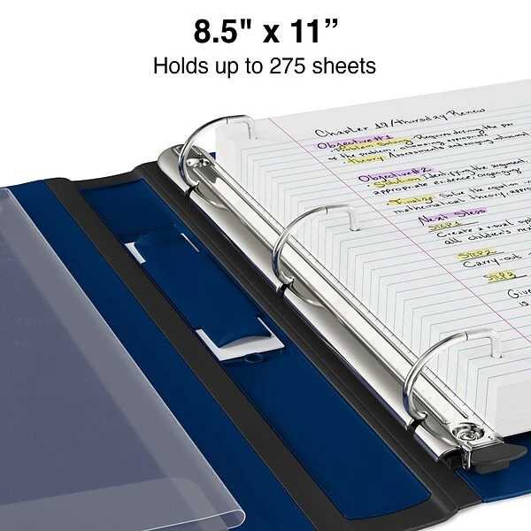 Better 1" 3 Ring View Binder With D-Rings, Navy Blue (24048) 4 Better 1" 3 Ring View Binder With D-Rings, Navy Blue (24048) - Image 2