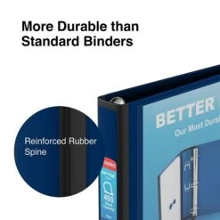 Better 1-1/2" 3 Ring View Binder With D-Rings, Navy Blue (24060) -Scott Stationery Shop s1213878 s7