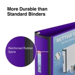 Better 3" 3 Ring View Binder With D-Rings, Purple (20246) -Scott Stationery Shop s1213895 s7