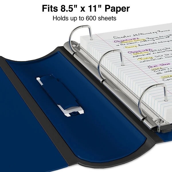 Better 3" 3 Ring View Binder With D-Rings, Blue (15127-CC) 4 Better 3" 3 Ring View Binder With D-Rings, Blue (15127-CC) - Image 2