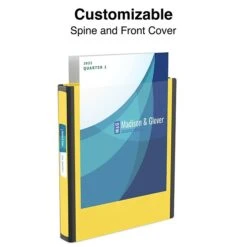 Better 1" 3 Ring View Binder With D-Rings, Yellow (19064)