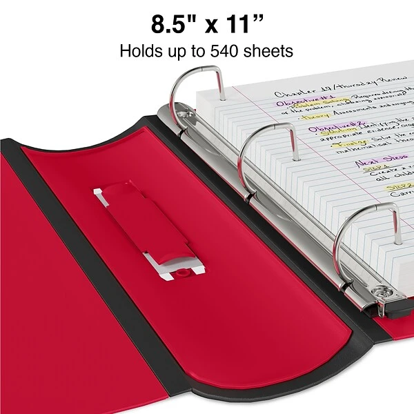 Better 2" 3 Ring View Binder With D-Rings, Red (18368) 4 Better 2" 3 Ring View Binder With D-Rings, Red (18368) - Image 2