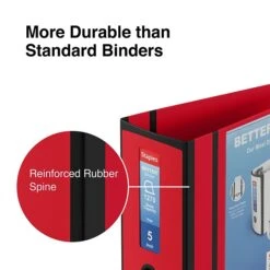 Better 5" 3 Ring View Binder With D-Rings, Red (27924) -Scott Stationery Shop s1213969 s7