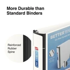 Better 2" 3 Ring View Binder With D-Rings, White (24069) -Scott Stationery Shop s1214023 s7