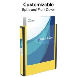 Better 1-1/2" 3 Ring View Binder With D-Rings, Yellow (19060)