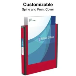 Better 1" 3 Ring View Binder With D-Rings, Red (18370)