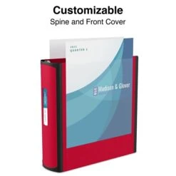 Better 3" 3 Ring View Binder With D-Rings, Red (18367)