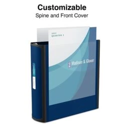 Better 5" 3 Ring View Binder With D-Rings, Navy Blue (27925)
