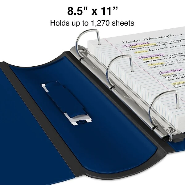 Better 5" 3 Ring View Binder With D-Rings, Navy Blue (27925) 4 Better 5" 3 Ring View Binder With D-Rings, Navy Blue (27925) - Image 2