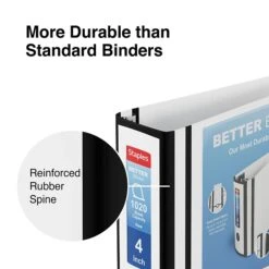 Better 4" 3 Ring View Binder With D-Rings, White (27923) -Scott Stationery Shop s1214121 s7