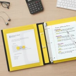 Better 1" 3 Ring View Binder With D-Rings, Yellow (19064) -Scott Stationery Shop s1214153 s7