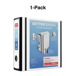 Better 4" 3 Ring View Binder With D-Rings, White (27923) -Scott Stationery Shop s1214477 s7