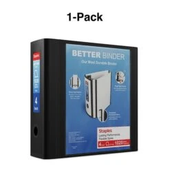 Better 4" 3 Ring View Binder With D-Rings, Black (44103) -Scott Stationery Shop s1214496 s7