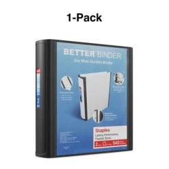 Better 2" 3 Ring View Binder With D-Rings, Black (24067) -Scott Stationery Shop s1214509 s7
