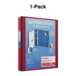Better 1" 3 Ring View Binder With D-Rings, Red (18370) 12 Better 1" 3 Ring View Binder With D-Rings, Red (18370) -Scott Stationery Shop s1214528 s7