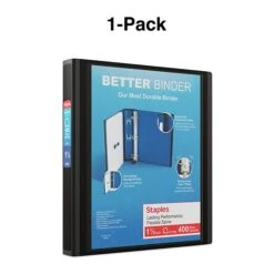 Better 1-1/2" 3 Ring View Binder With D-Rings, Black (24059) -Scott Stationery Shop s1214559 s7