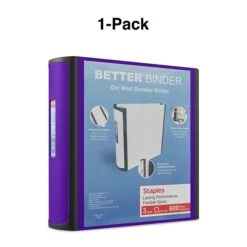 Better 3" 3 Ring View Binder With D-Rings, Purple (20246) -Scott Stationery Shop s1214564 s7