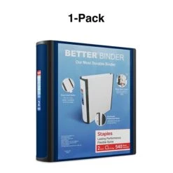 Better 2" 3 Ring View Binder With D-Rings, Navy Blue (24067) -Scott Stationery Shop s1214565 s7