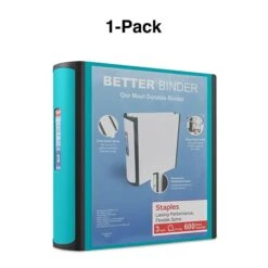 Better 3" 3 Ring View Binder With D-Rings, Teal (15129-US) -Scott Stationery Shop s1214577 s7