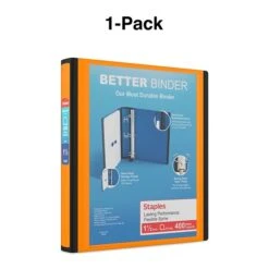 Better 1-1/2" 3 Ring View Binder With D-Rings, Orange (13467) -Scott Stationery Shop s1214581 s7