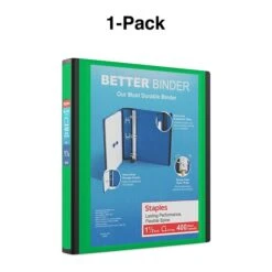 Better 1-1/2" 3 Ring View Binder With D-Rings, Green (19059) -Scott Stationery Shop s1214598 s7