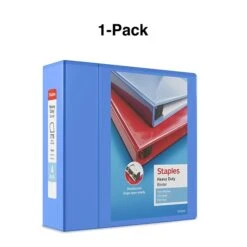 Heavy Duty 4" 3 Ring View Binder With D-Rings, Periwinkle (ST56293-CC) -Scott Stationery Shop s1215251 s7
