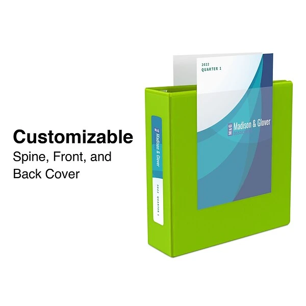 Heavy Duty 2" 3 Ring View Binder With D-Rings, Chartreuse (56321-CC/24687) 3 Heavy Duty 2" 3 Ring View Binder With D-Rings, Chartreuse (56321-CC/24687)