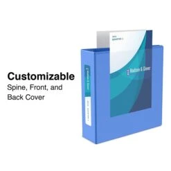 Heavy Duty 4" 3 Ring View Binder With D-Rings, Periwinkle (ST56293-CC)