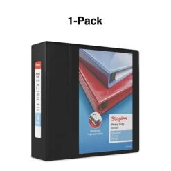 Staples Heavy Duty 4" 3-Ring View Binder With D-Rings And Four Interior Pockets, Black (ST56235-CC) -Scott Stationery Shop s1215291 s7