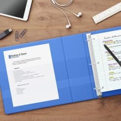 Staples Heavy Duty 3" 3-Ring View Binder With D-Rings And Four Interior Pockets, Periwinkle (ST56292-CC) -Scott Stationery Shop s1215588 s7