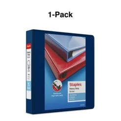 Heavy Duty 1-1/2" 3 Ring View Binder With D-Rings, Navy Blue (ST56269-CC) -Scott Stationery Shop s1215665 s7