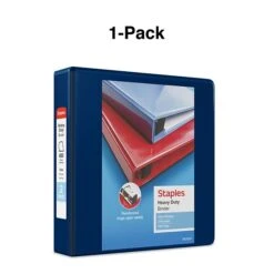 Heavy Duty 2" 3 Ring View Binder With D-Rings, Navy Blue (ST56270-CC) 12 Heavy Duty 2" 3 Ring View Binder With D-Rings, Navy Blue (ST56270-CC) -Scott Stationery Shop s1215688 s7