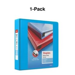 Heavy Duty 2" 3 Ring View Binder With D-Rings, Light Blue (26350) -Scott Stationery Shop s1215727 s7