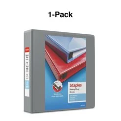 Heavy Duty 2" 3 Ring View Binder With D-Rings, Gray (ST56330-CC) 12 Heavy Duty 2" 3 Ring View Binder With D-Rings, Gray (ST56330-CC) -Scott Stationery Shop s1215737 s7