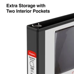 Standard 1-1/2" 3 Ring View Binder With D-Rings, Black (26437-CC) -Scott Stationery Shop s1216235 s7