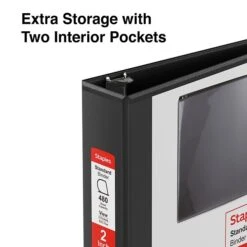 Standard 2" 3 Ring View Binder With D-Rings, Black (26443-CC) -Scott Stationery Shop s1216236 s7