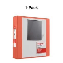 Standard 2" 3 Ring View Binder With D-Rings, Orange (26446-CC) -Scott Stationery Shop s1216243 s7