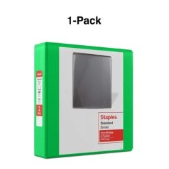 Standard 2" 3 Ring View Binder With D-Rings, Green (55433) -Scott Stationery Shop s1216266 s7