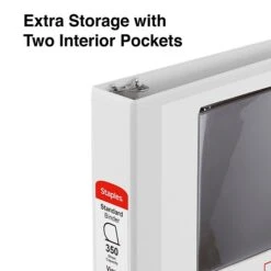 Standard 1-1/2" 3 Ring View Binder With D-Rings, White (26438-CC) -Scott Stationery Shop s1216303 s7