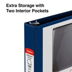 Standard 1-1/2" 3 Ring View Binder With D-Rings, Blue (26439-CC) -Scott Stationery Shop s1216306 s7
