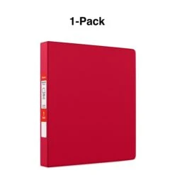 Standard 1" 3 Ring Non View Binder With D-Rings, Red (26290-CC) -Scott Stationery Shop s1216317 s7