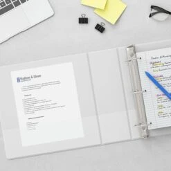 Standard 1" 3 Ring View Binder With D-Rings, White (26432-CC) -Scott Stationery Shop s1216371 s7