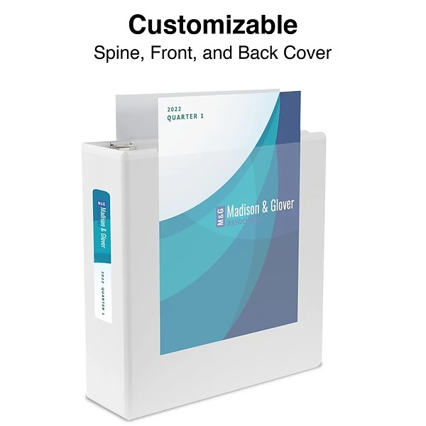 Standard 2" 3 Ring View Binder With D-Rings, White, 6/Pack (26444CT) 3 Standard 2" 3 Ring View Binder With D-Rings, White, 6/Pack (26444CT)