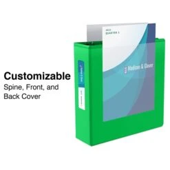 Standard 2" 3 Ring View Binder With D-Rings, Green (55433)