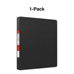 Standard 1" 3 Ring Non View Binder With D-Rings, Black (26407-CC) 12 Standard 1" 3 Ring Non View Binder With D-Rings, Black (26407-CC) -Scott Stationery Shop s1216585 s7