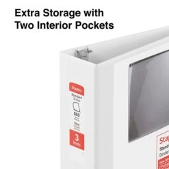 Standard 3" 3 Ring View Binder With D-Rings, White (26450-CC) -Scott Stationery Shop s1216586 s7