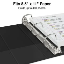Standard 2" 3 Ring View Binder With D-Rings, Black (26443-CC) -Scott Stationery Shop s1216615 s7