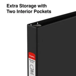 Standard 1" 3 Ring Non View Binder With D-Rings, Black (26407-CC) 10 Standard 1" 3 Ring Non View Binder With D-Rings, Black (26407-CC) -Scott Stationery Shop s1216618 s7