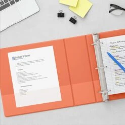 Standard 2" 3 Ring View Binder With D-Rings, Orange (26446-CC) -Scott Stationery Shop s1216619 s7