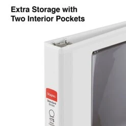 Standard 1" 3 Ring View Binder With D-Rings, White (26432-CC) -Scott Stationery Shop s1216653 s7